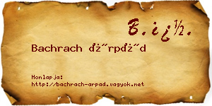Bachrach Árpád névjegykártya